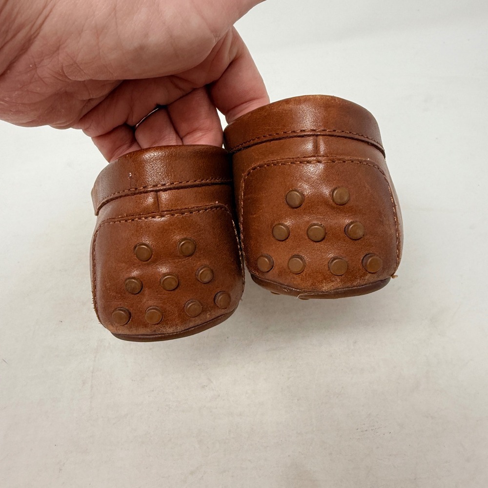 Lauren Ralph Lauren Leather Driving Loafers Cognac Brown RLL Logo Shoes Size 6 - Picture 7 of 11